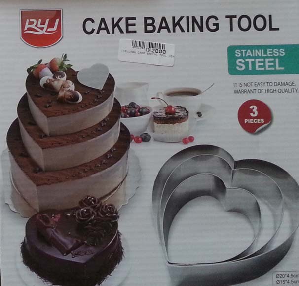 2001757 Cake Baking Tool Heart 3Pcs